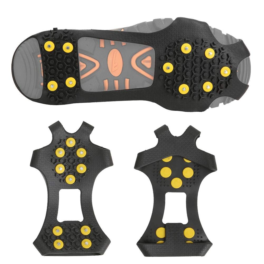 Lightweight Zinc Alloy Ice Cleats with 10 Teeth - Non-Slip Snow Grippers for Hiking & Climbing Boots - Perfect for Winter Trails, Icy Sidewalks, and Outdoor Adventures