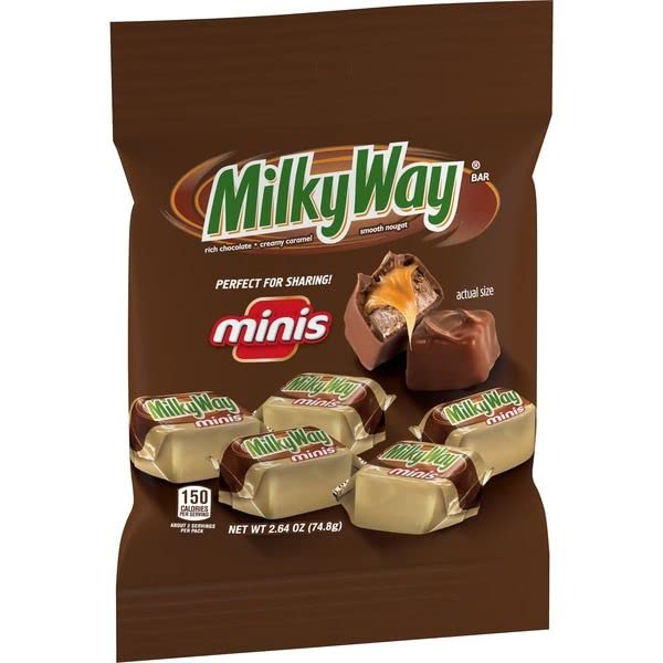 (2 Pack) Milky Way Minis Chocolate Caramel Bars Candy 2.64 oz - Bulk Snacks for Parties, Halloween Treats & Office Desserts