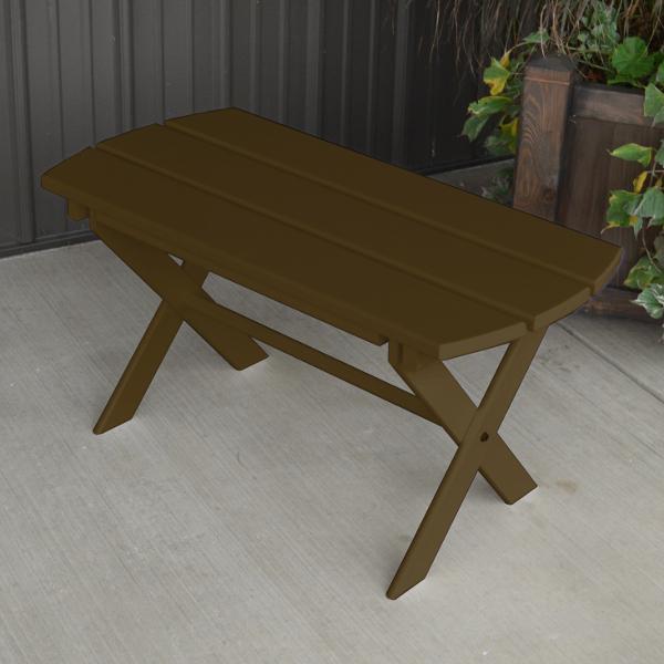 A & L Furniture Yellow Pine Folding Coffee Table - Rustic Wooden Side Table for Living Room, Patio, or Small Spaces - Perfect for Coffee, Books, and Decor