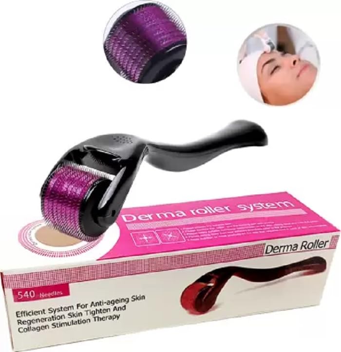 Redtize 0.5mm Titanium Micro Needle Roller for Hair Growth - 540 Medical Grade Needles | Repair Damaged Hair & Stimulate Follicles | Reduce Hair Loss & Thicken Hair | Easy to Use at Home | Perfect for Men & Women with Thinning Hair