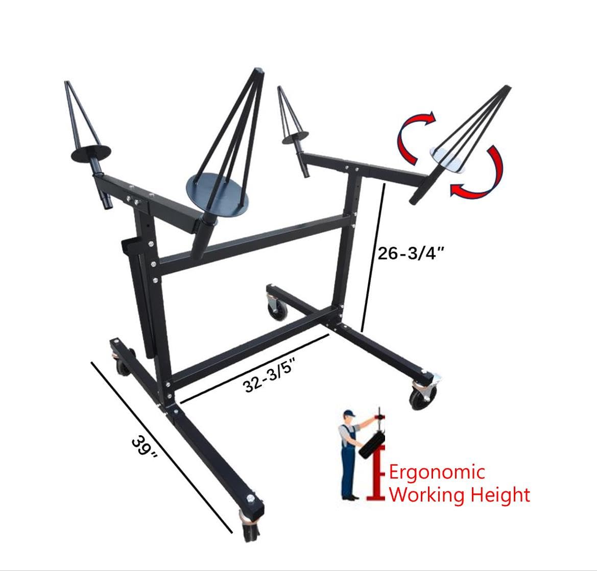 HSW Heavy Duty Wheel Paint Stand Rack - LGJ-1 Professional Wheel Rim Painting Stand for Automotive Repair & Custom Painting | Perfect for DIY Car Enthusiasts & Professional Auto Shops