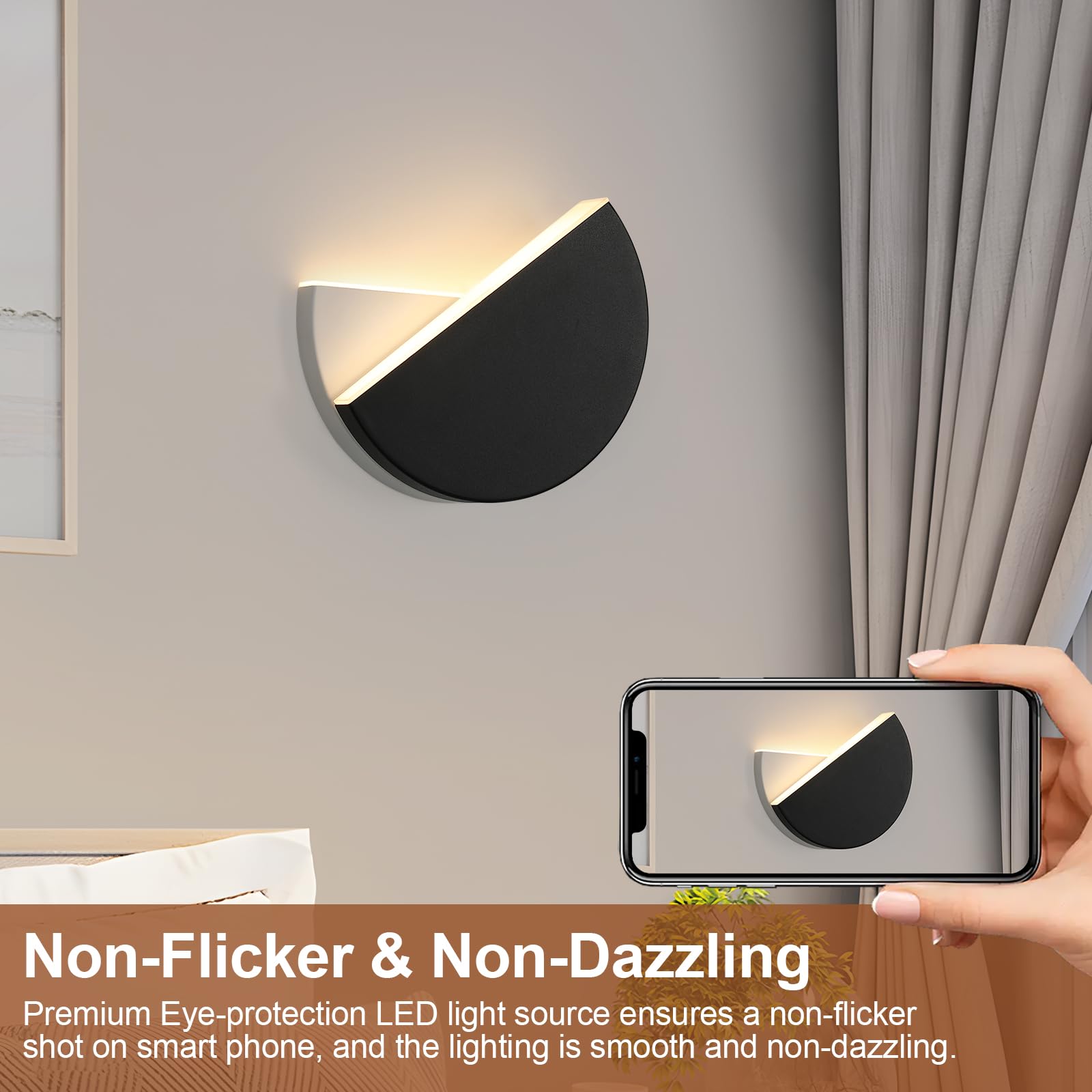 Dorlink 10W LED Swiveling Wall Light - Modern Round Ceiling Lamp, 3000K Warm White for Bedroom & Living Room | Energy-Efficient Indoor Lighting for Hallway, Staircase & Home Decor