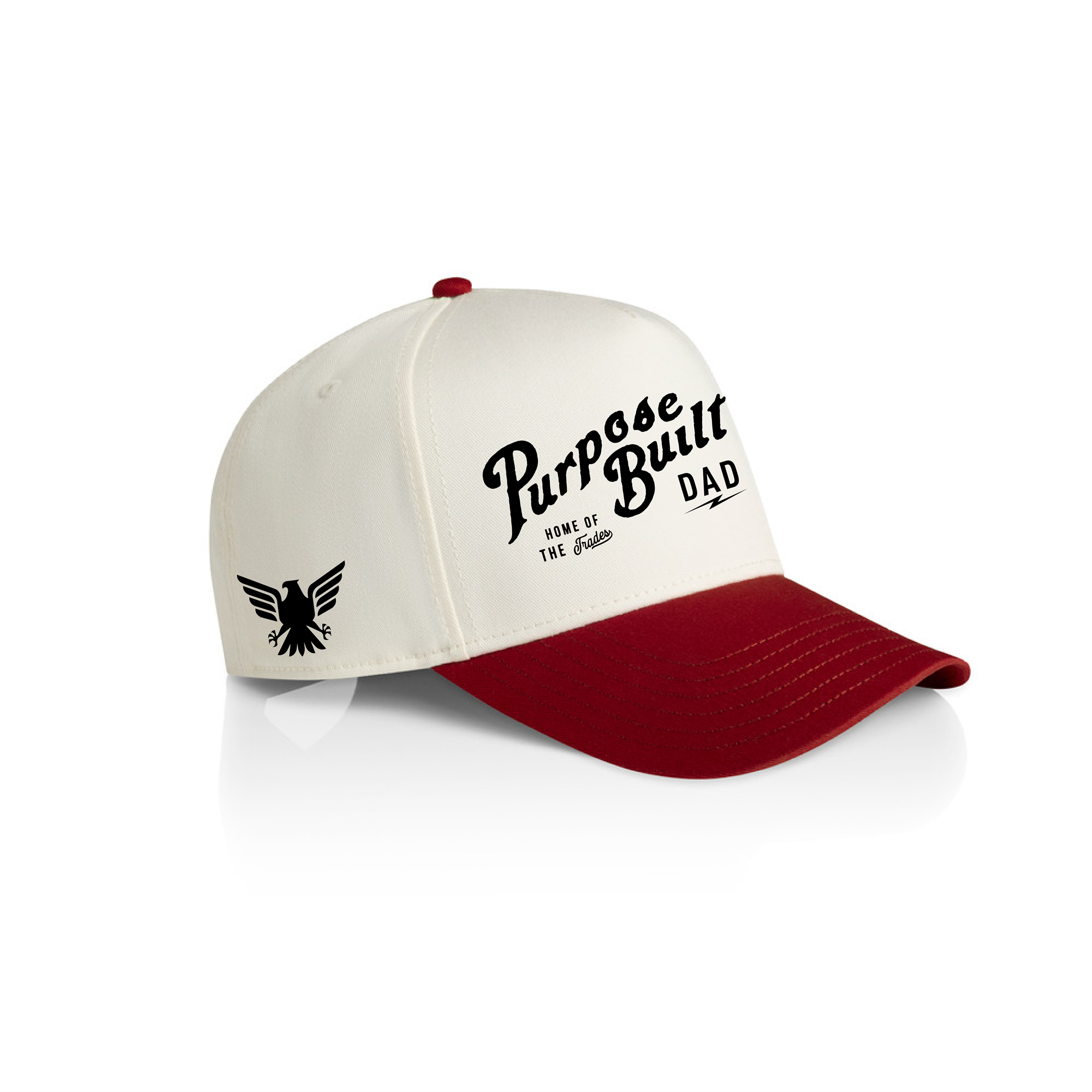 Two-Tone Dad Hat - Natural & Red | Stylish & Comfortable Baseball Cap for Men | Perfect for Outdoor Activities, Sports & Casual Wear