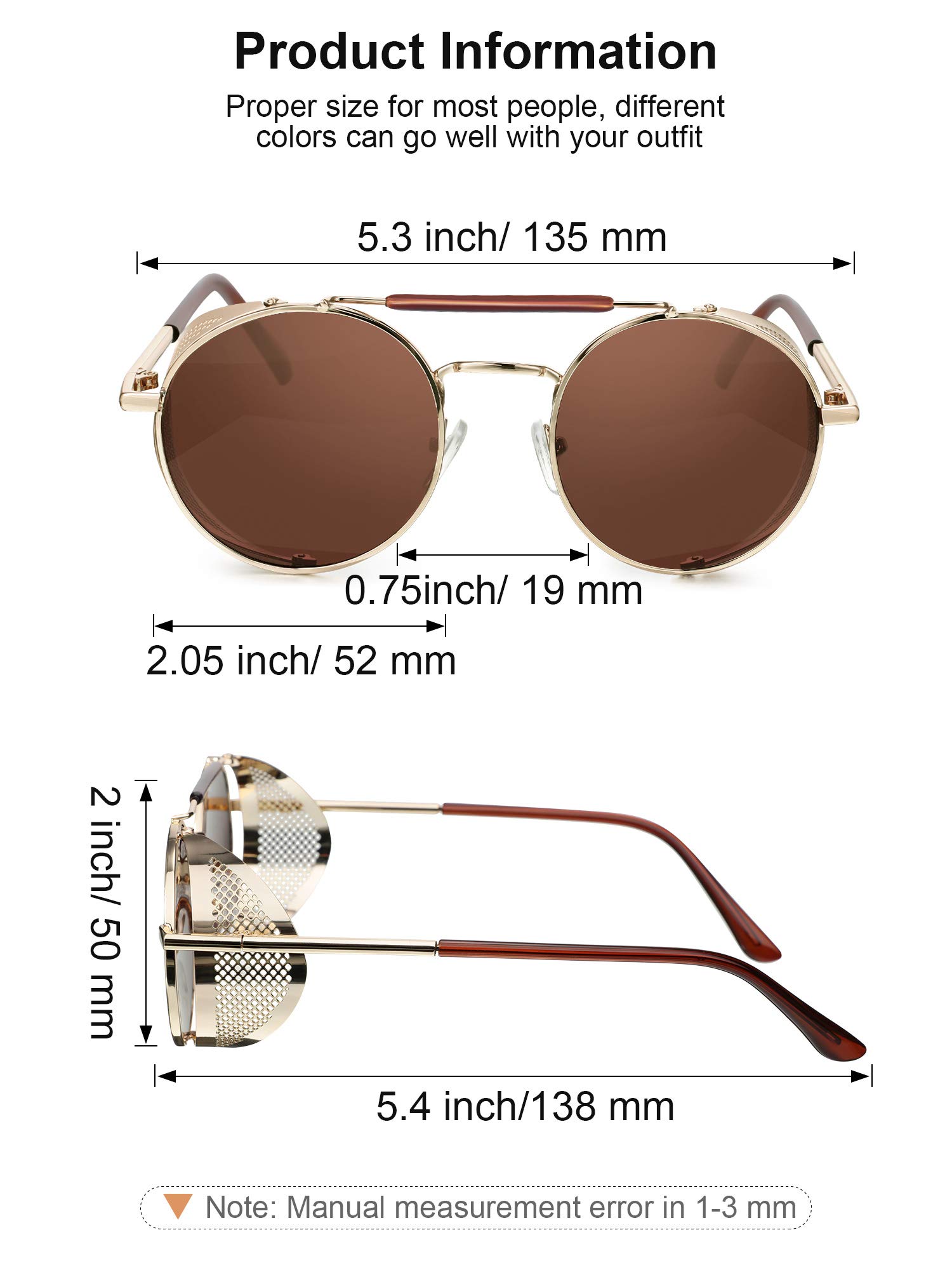 4 Pairs Steampunk Sunglasses - Retro Gothic Vintage Unisex Eyewear for Cosplay, Halloween & Steampunk Fashion Accessories