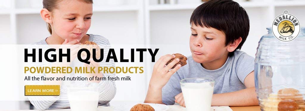 Premium Medallion Brand Skim Milk Powder 500g (2-Pack) - 100% Canadian Dried Milk, Antibiotic-Free, No rbST or rBGH - Perfect for Baking, Coffee Creamer & Emergency Food Storage