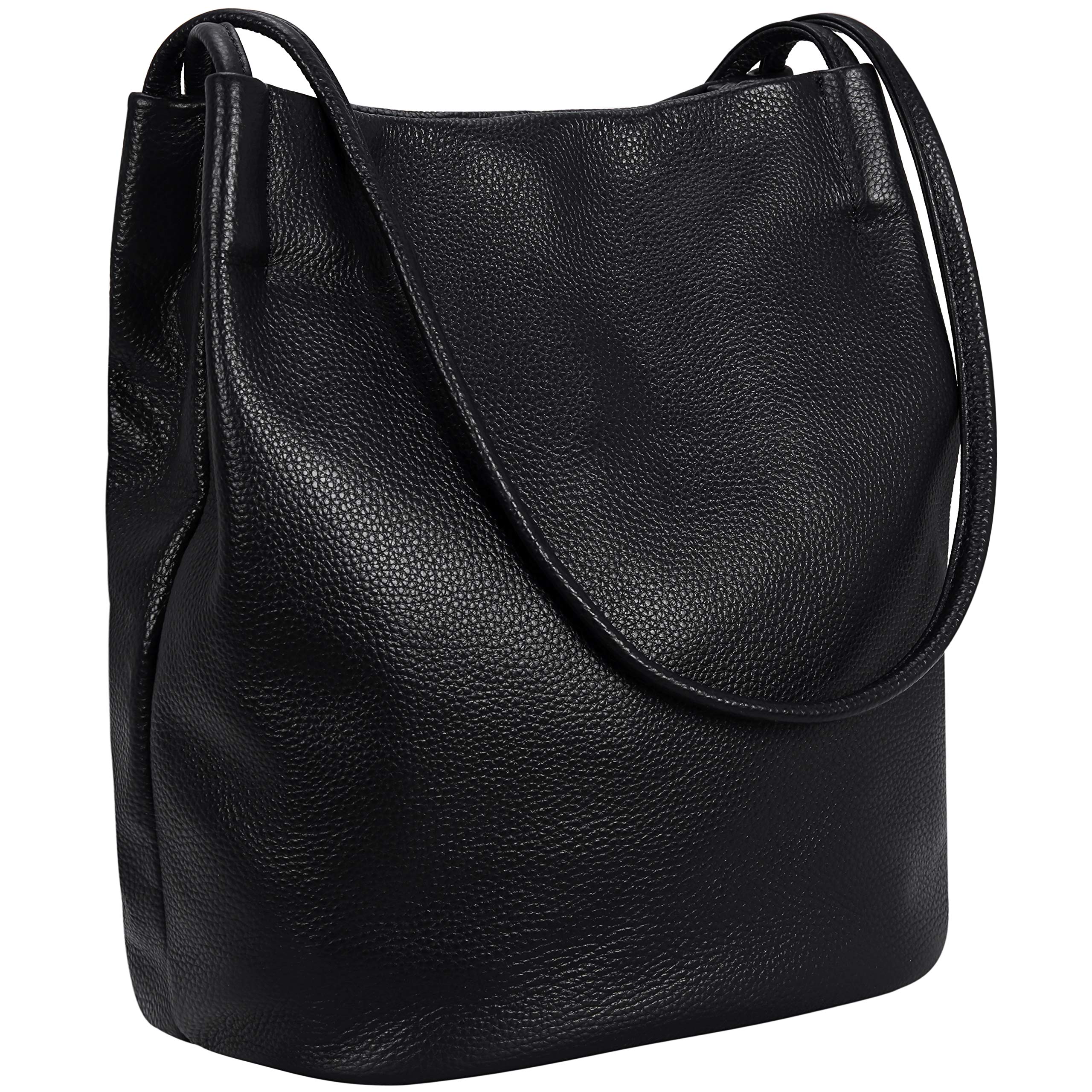 **Iswee Genuine Leather Tote Bucket Bags for Women - Stylish Hobo Shoulder Bags & Handbags - Perfect for Work, Travel, and Everyday Use**