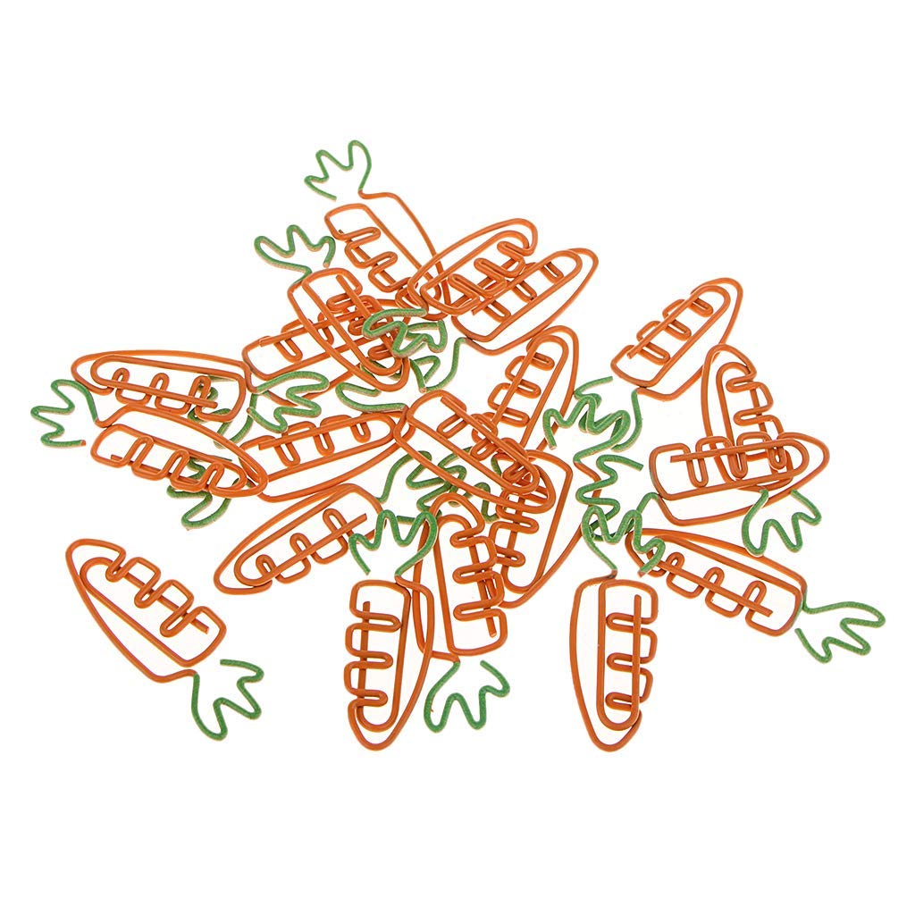 20pcs Carrot-Shaped Paper Clips - Fun Novelty Bookmarks for Office, School & Home Use - Cute Stationery Gift for Students & Teachers - Perfect for Organizing Notes, Marking Books & Adding Whimsy to Workspaces