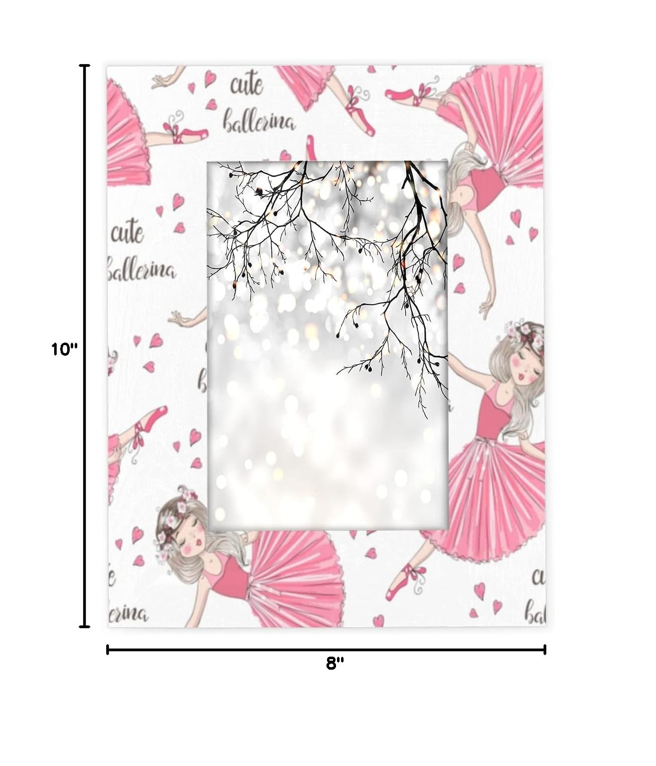 Elegant Ballet Dancer 5x7 Picture Frame - Heart-Shaped Ballerina Photo Frame for Wall Mounting or Tabletop Display - Perfect for Bedroom, Nursery & Dance Studio Decor - Wall Gallery Frames for Ballet Memories & Gift Ideas