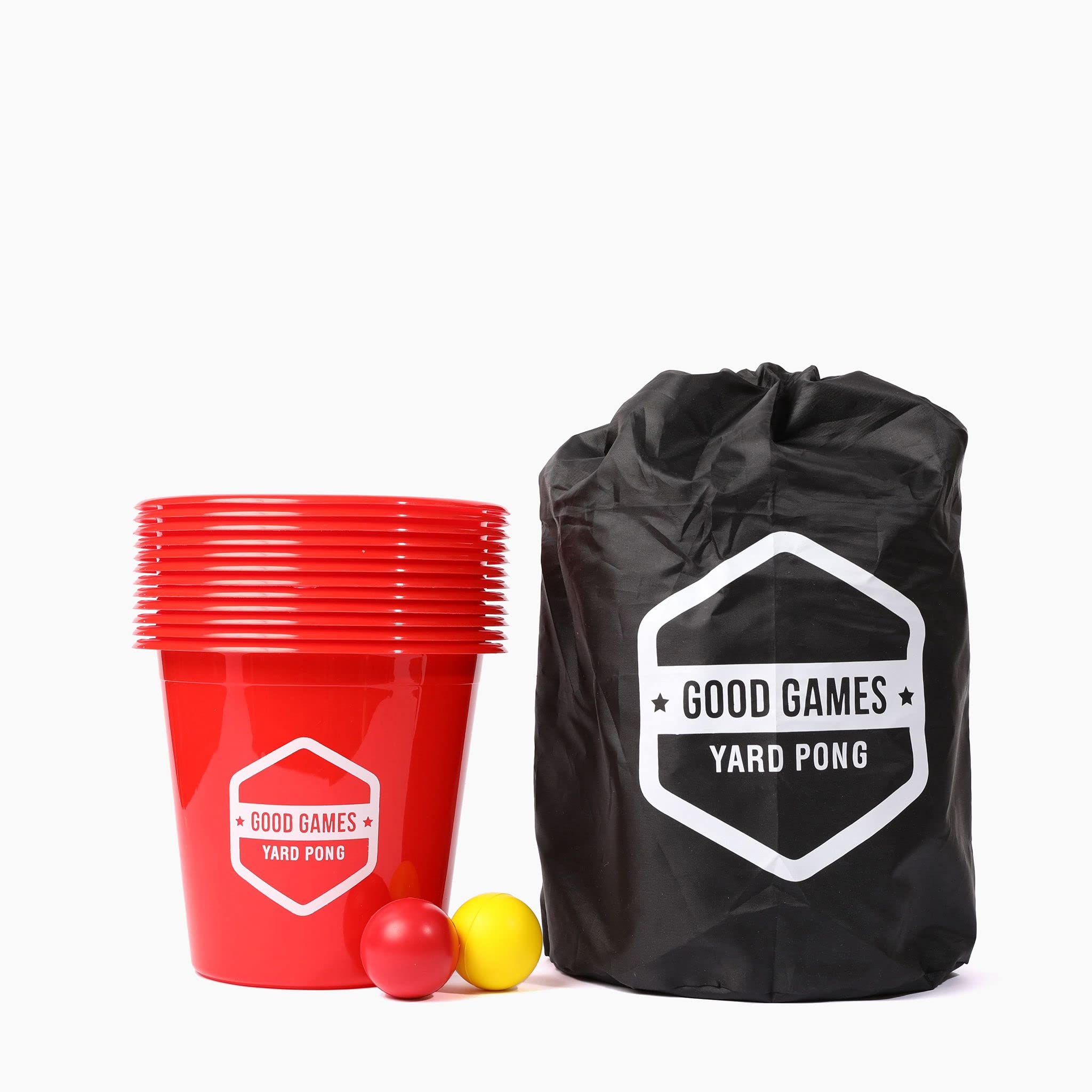 Premium Yard Pong Game Set - 12 Giant Buckets, 2 Balls & Carry Bag | Outdoor Drinking Game for Adults & Family Fun | Perfect for Backyard BBQ, Beach Parties, Camping & Tailgating | Great Lawn Game for Kids & Teenagers