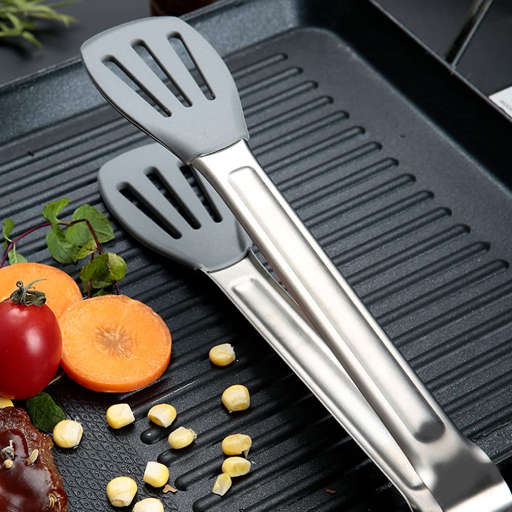 1pc Heat Resistant Food Tongs - Stainless Steel Kitchen Tongs for Cooking, Grilling, Serving Steak, Salad & BBQ - Perfect Kitchen Tool for Restaurants & Home Use