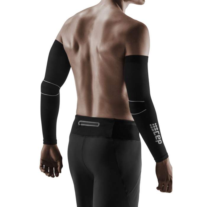 CEP Unisex Arm Sleeves for Sports & Outdoor Activities - Black/Grey (WS1AV) - Perfect for Running, Cycling, Basketball & Sun Protection