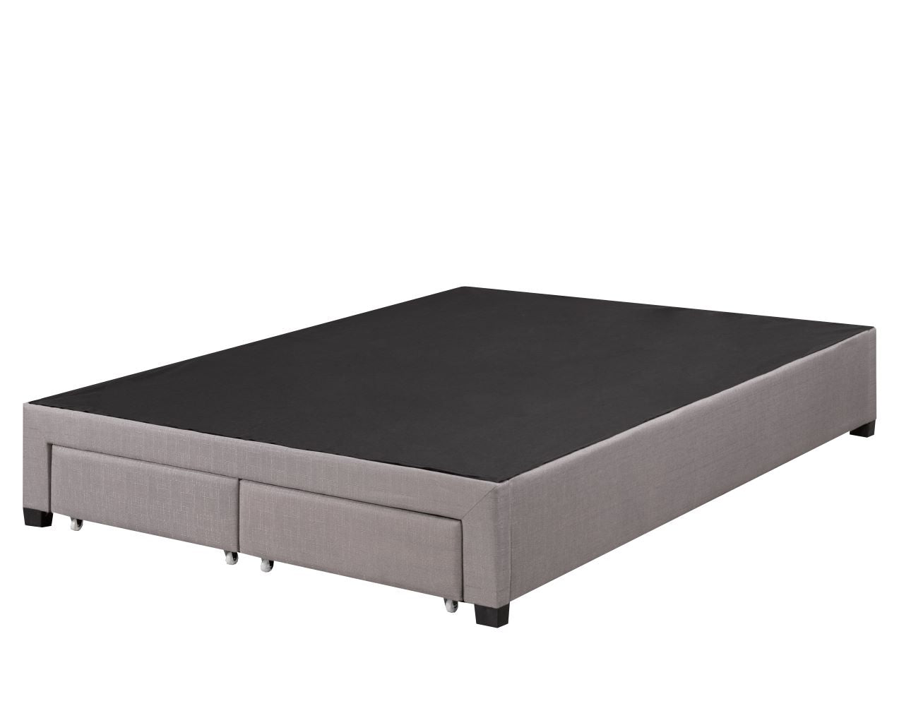 Brent Queen Size Platform Bed Frame with Storage Drawers, Grey - Modern Bedroom Furniture for Small Spaces & Guest Rooms