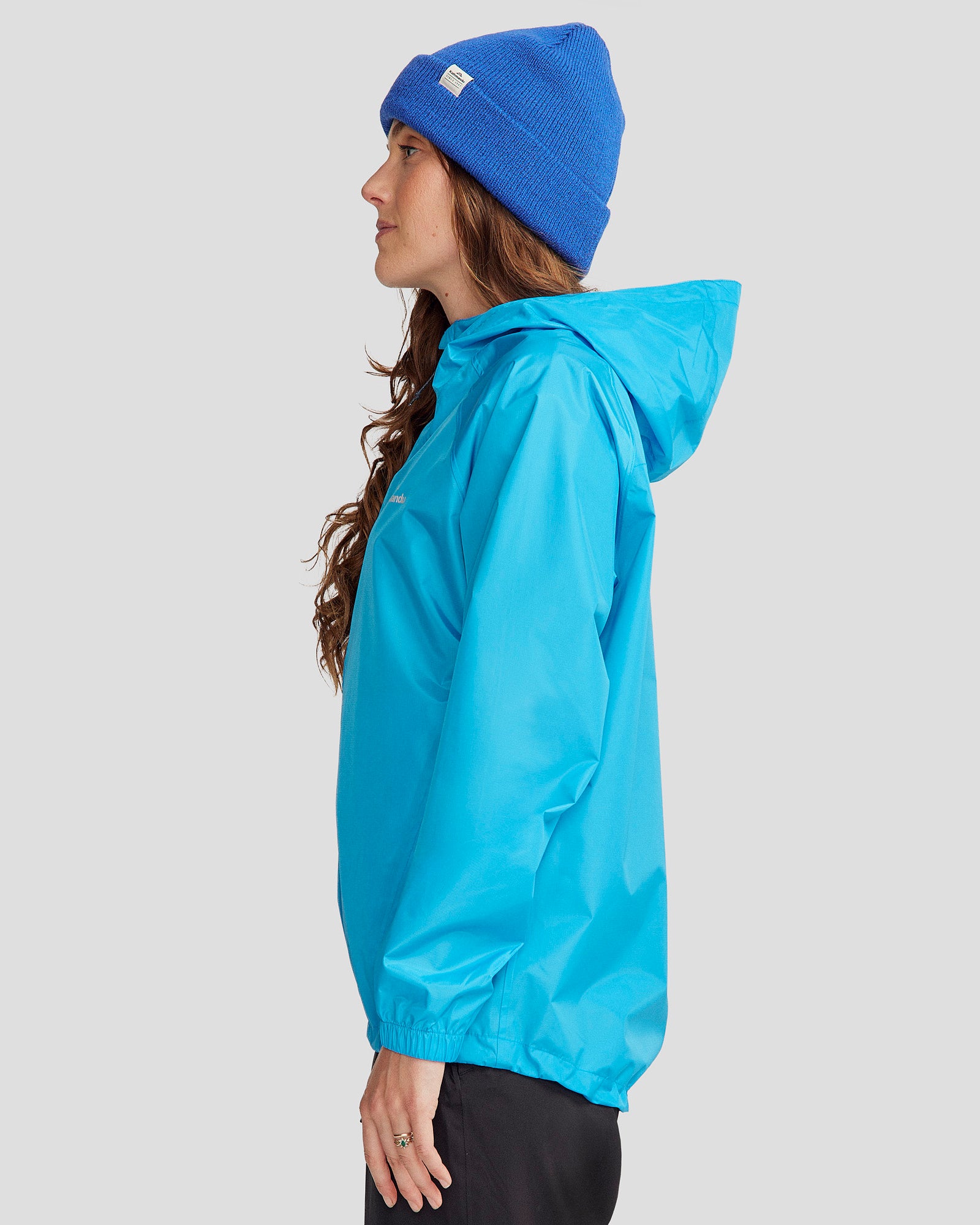 Waterproof Women's 2-Layer Rain Jacket with Pockets - Lightweight & Breathable for Outdoor Activities - Perfect for Hiking, Travel & Commuting in Sea Blue