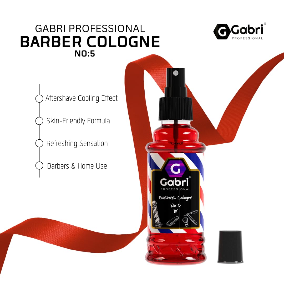 Gabri Professional Barber Cologne for Men - Turkish Aftershave Cologne Spray, Eau de Toilette, 150ml (No5) - Perfect for Grooming, Barbershops & Daily Freshness
