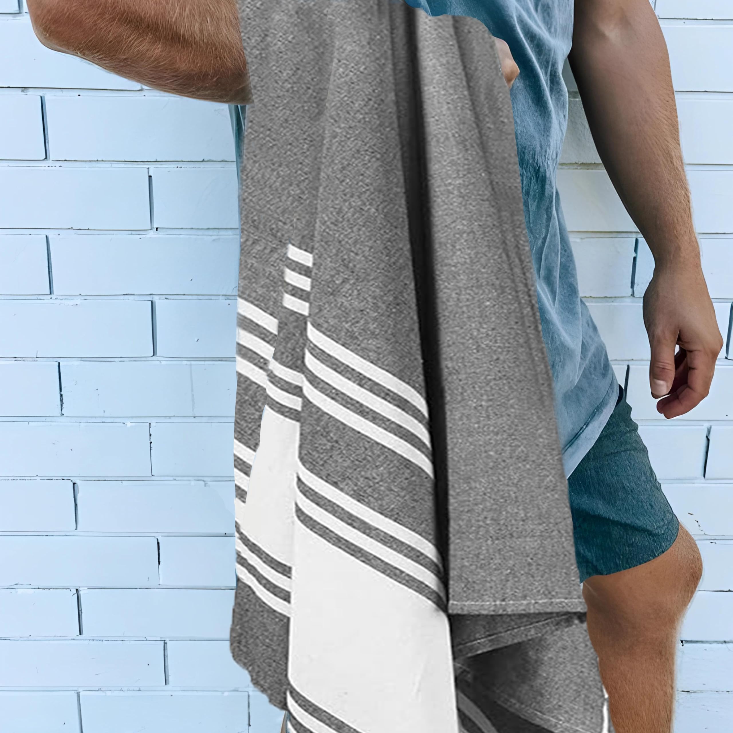 Premium Turkish Peshtemal Beach Towel - Extra Large 36x71 Inches, Quick Dry & Sand Free - Lightweight Cotton Bath Towel for Pool, Swim, Travel & Spa - Charcoal Gray - Perfect for Beach, Yoga & Picnics