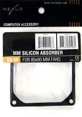 Nexus 80mm Silicone Fan Noise Absorber Gasket - SA 80 - Quiet PC Cooling Solution for Gaming Rigs & Workstations