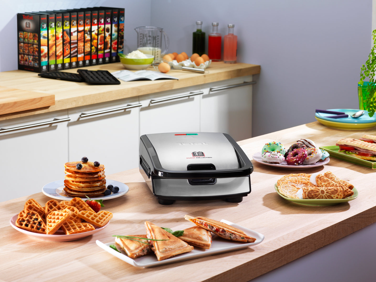 Tefal SW852 Sandwich and Waffle Maker - 3-in-1 Breakfast Maker for Paninis, Waffles & Snacks | Perfect for Home, Office & Dorm Use