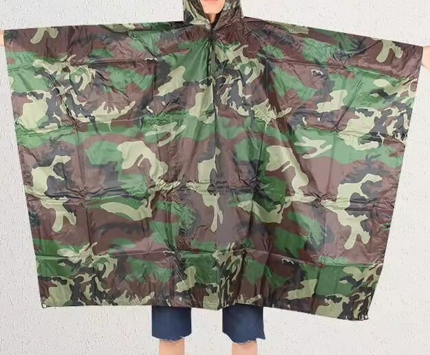 Waterproof Heavy Duty Rain Poncho for Outdoor Camping Hiking Travel Emergency - Reusable Durable Raincoat with Hood for Adults