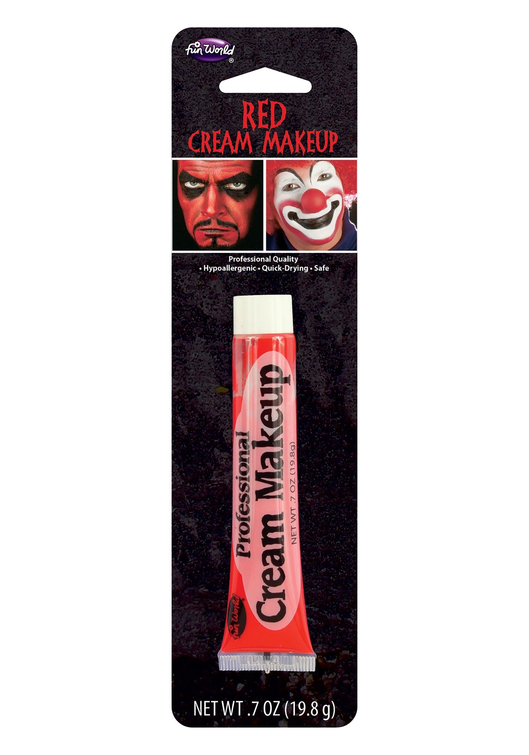 Fun World Red Cream Makeup - Professional Halloween Face Paint for Costume Parties, Cosplay & Theater - Long Lasting, Non-Toxic & Easy to Apply