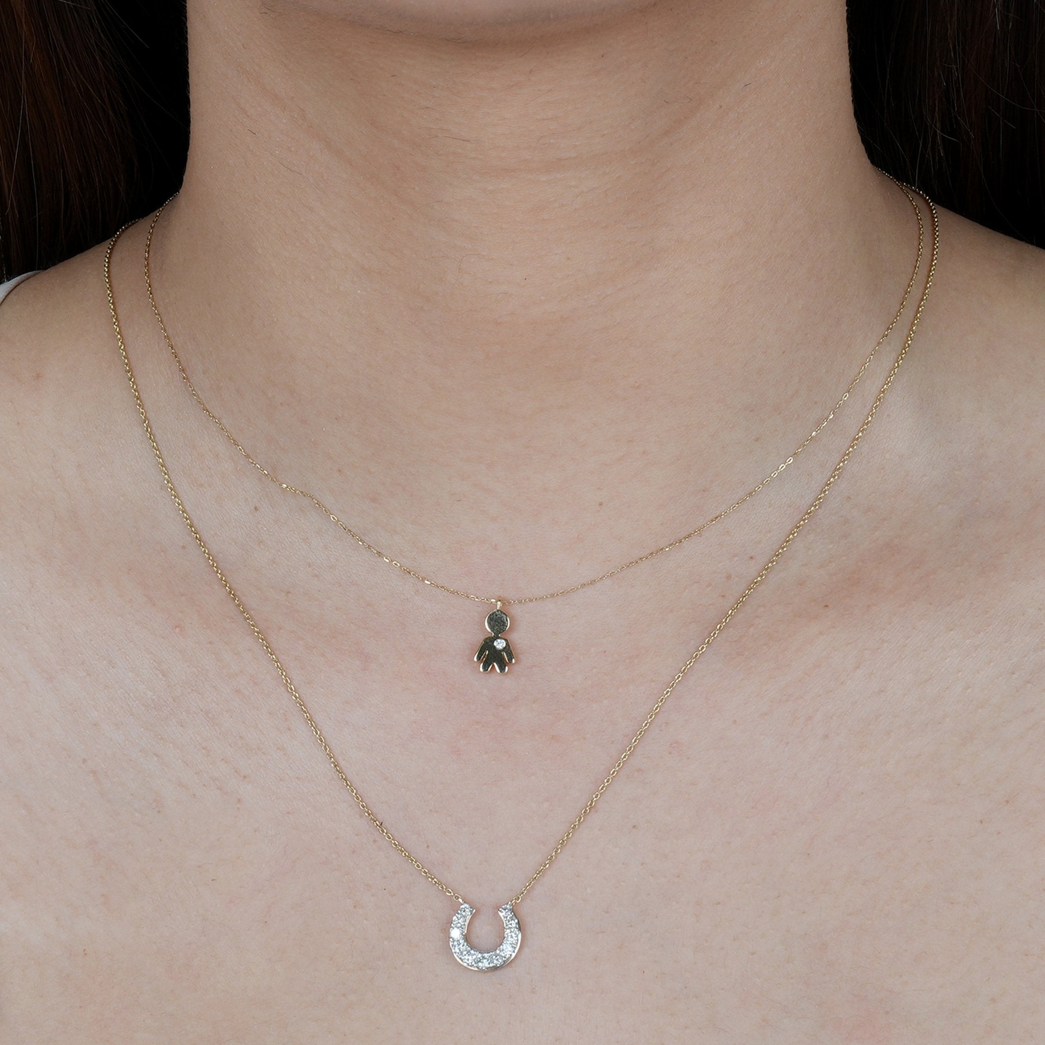 14k Yellow Gold Diamond Boy Mama Charm Necklace - Perfect Gift for Mothers, Birthdays & Special Occasions