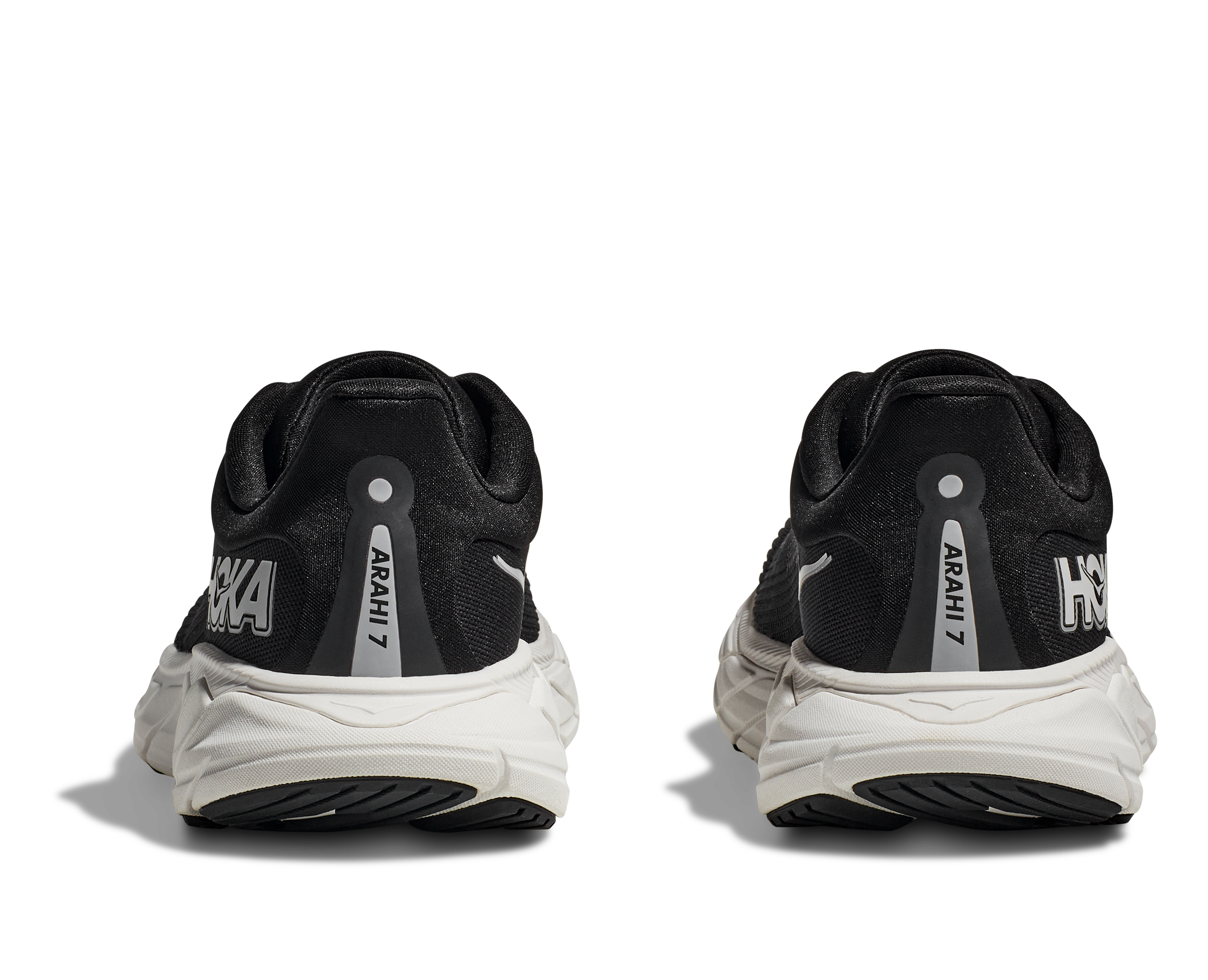Men's HOKA Arahi 7 Running Shoes - BWHT Black/White - Lightweight Stability Sneakers for Road Running, Jogging & Daily Wear