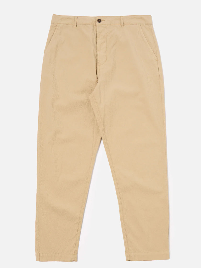 Universal Works Military Chino Pants - Sand Seersucker Fabric - Casual & Workwear for Men - Perfect for Office, Outdoor & Travel