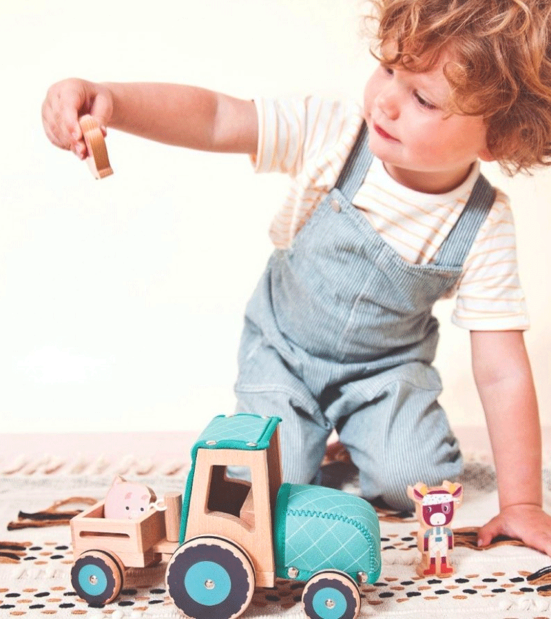 Lilliputiens Tractor Toy for Kids - Interactive Farm Vehicle with Lights & Sounds - Perfect for Pretend Play, Learning & Gift Giving