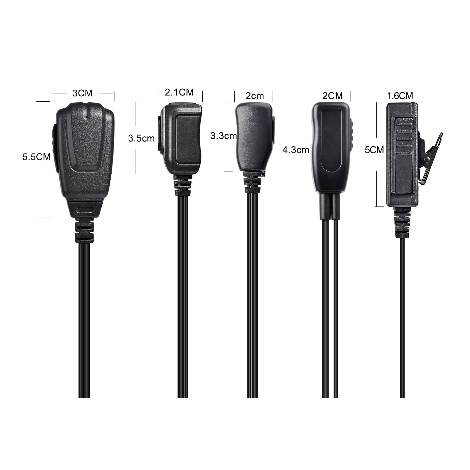 HYS 2-Way Radio Earpiece Headset with PTT & Mic - Compatible with Retevis Baofeng UV5R Kenwood TK250 Walkie Talkie - Secure & Comfortable Acoustic Tube Design for Outdoor Adventures, Construction Sites & Security Work
