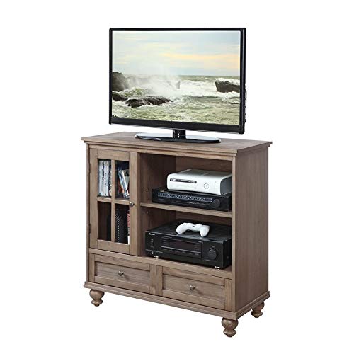 Pemberly Row 42 Inch TV Stand Entertainment Center with Storage - Modern Driftwood Finish Media Console for Living Room, Bedroom & Home Theater Setup