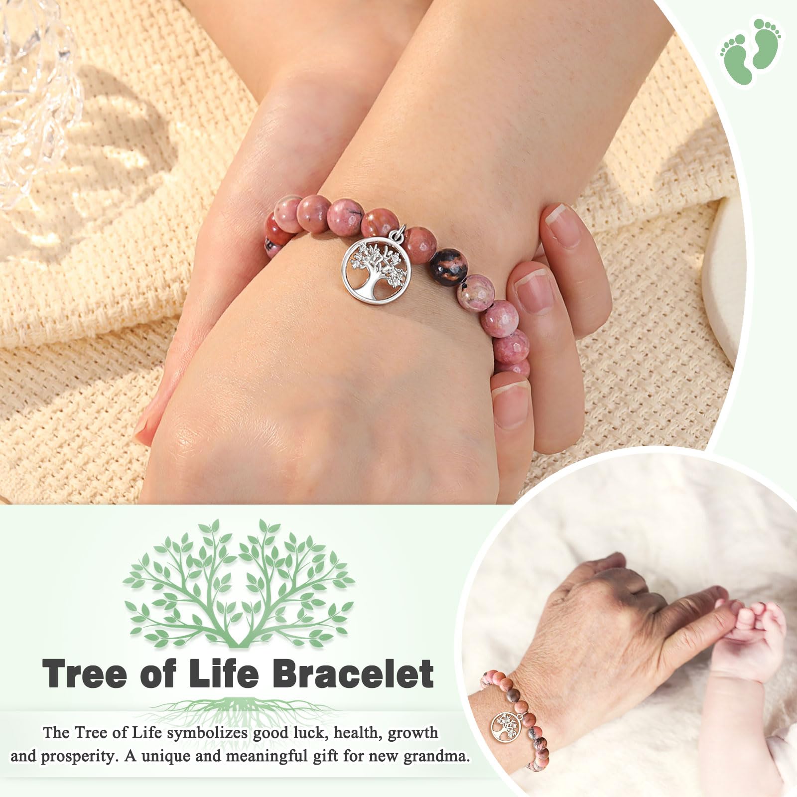 Tree of Life Bracelet for Women - Elegant Jewelry Gift for Grandma, Mom, Aunt, Sister & Teacher | Birthday, Christmas, Wedding & Mother's Day Present | Perfect for Daily Wear, Special Occasions & Spiritual Healing