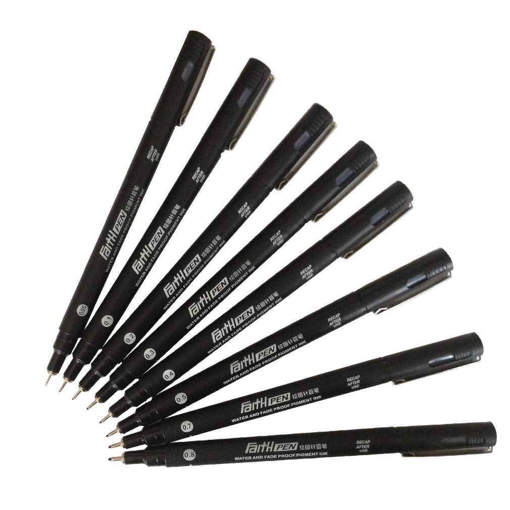 YYMIYU 6-Pack 0.5mm Fine Line Drawing Pens - Waterproof Syringe Art Pens for Sketching, Calligraphy & Illustration | Perfect for Artists, Designers, Bullet Journaling and Watercolor Painting