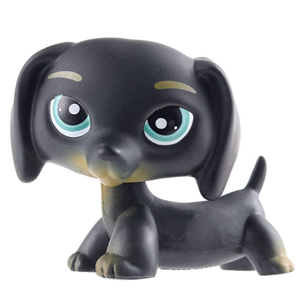 Black Dachshund Blue Eyes Miniature Dog Toy - Rare Long Ears Small Pet Shop Figure for Kids | LPS Collectible Animal Toy for Girls & Boys | Perfect for Playtime, Birthday Gifts & Toy Collections