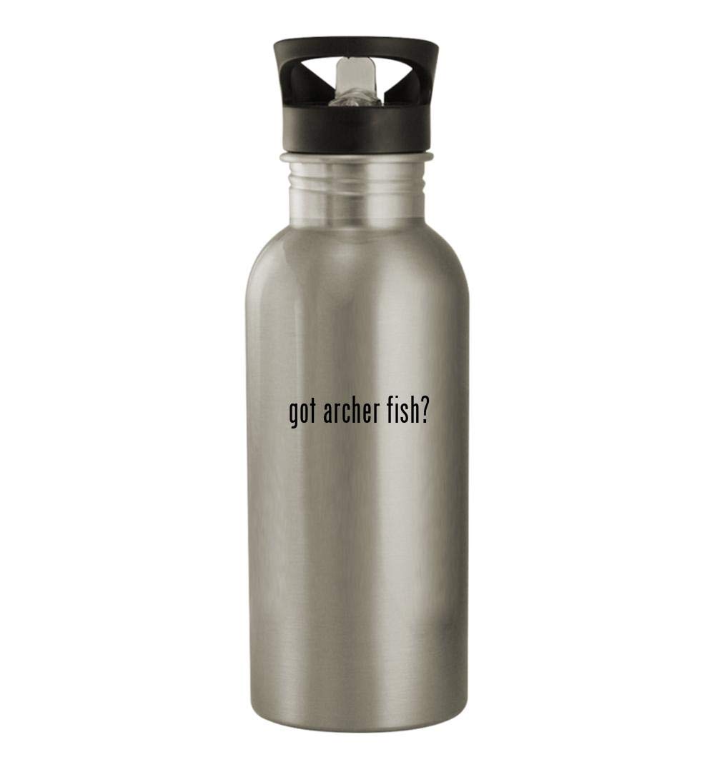 20oz Stainless Steel Outdoor Water Bottle - Silver, Leakproof & Insulated for Hiking, Camping & Gym | Got Archer Fish?