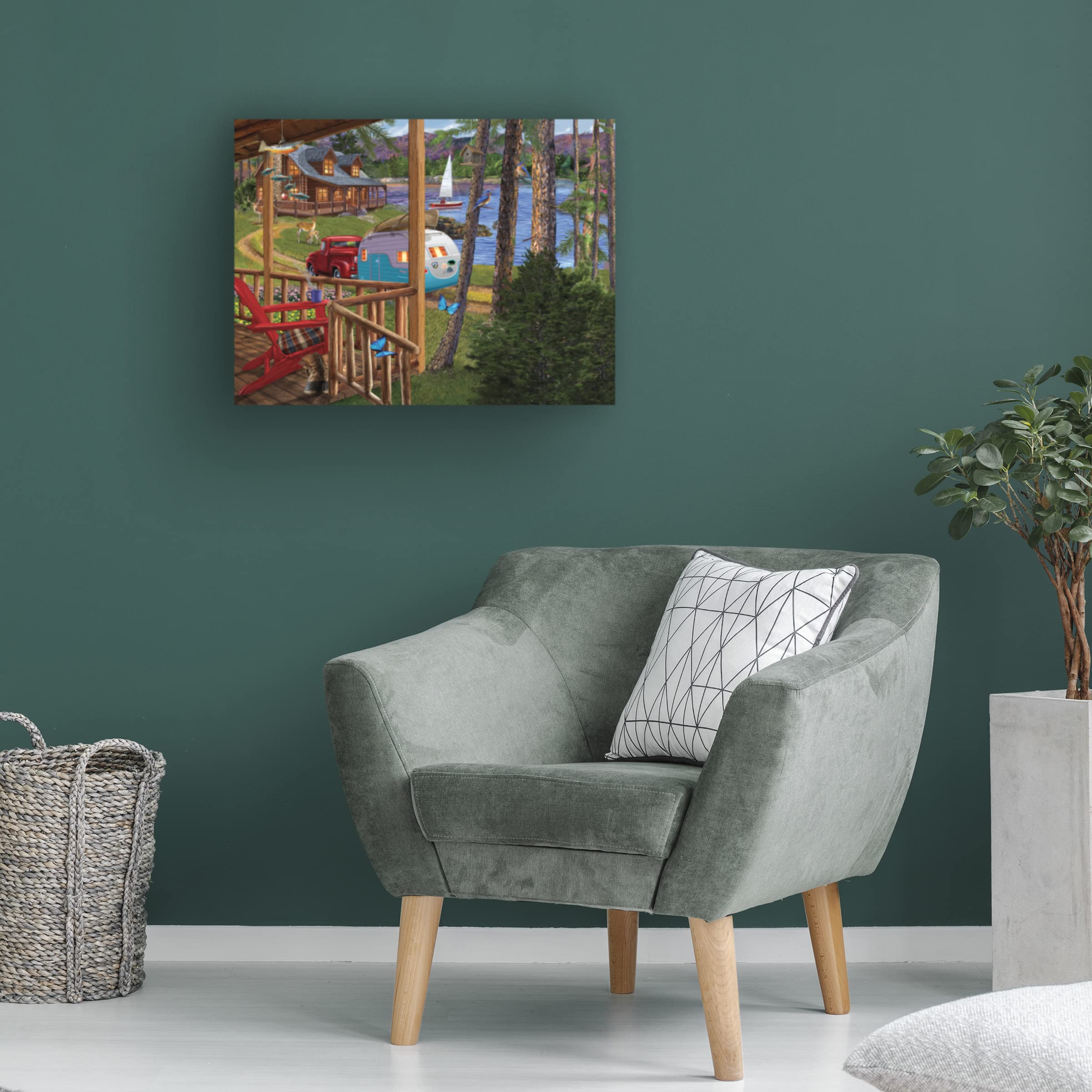 Trademark Fine Art 'Porch Life 2' Canvas Wall Art Print by Bigelow Illustrations - Perfect for Living Room, Bedroom & Office Decor