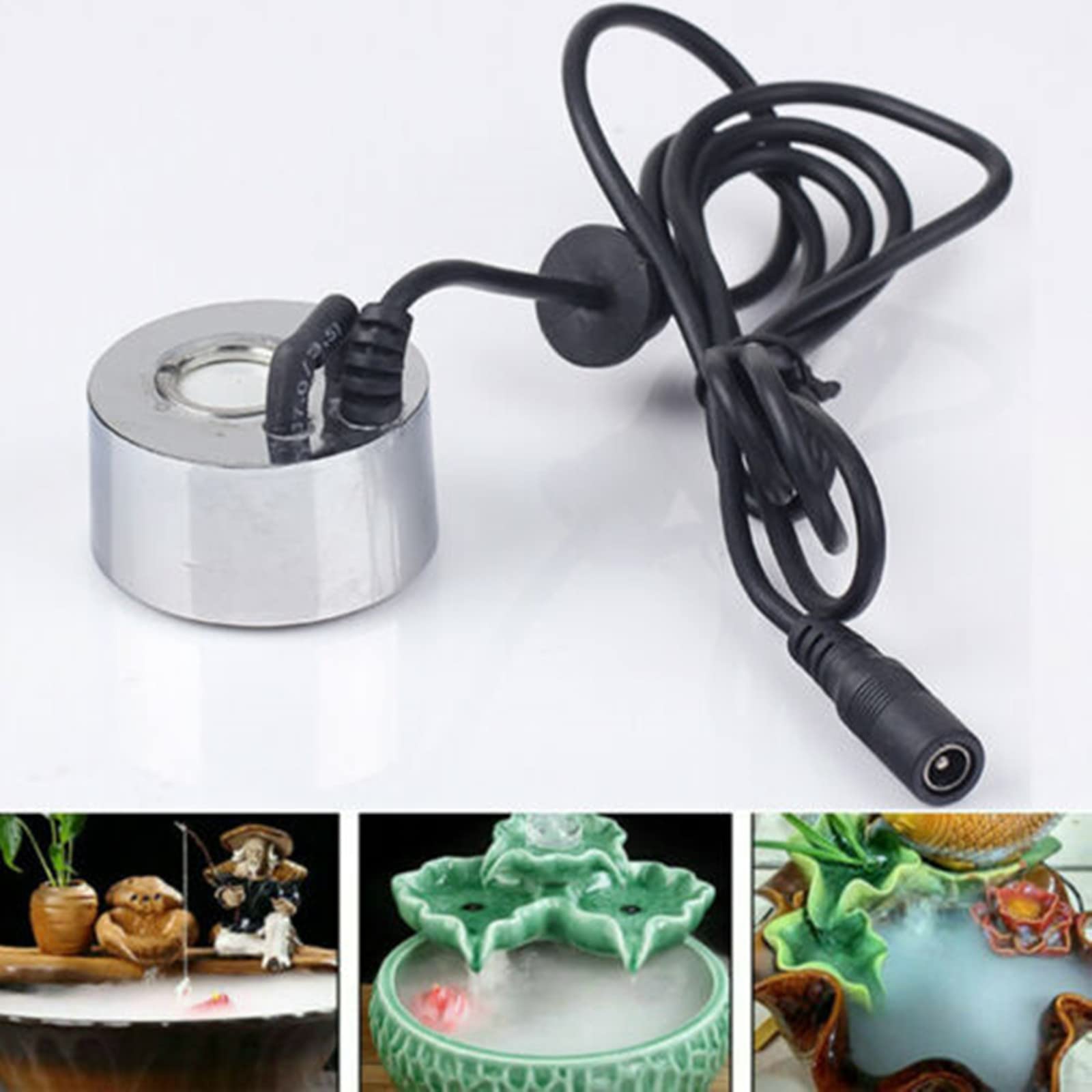 2Pcs 24V Mini Ultrasonic Mist Maker Fogger - Water Fountain Humidifier, Pond Atomizer for Indoor Plants, Home Decor & Aromatherapy (Silver)