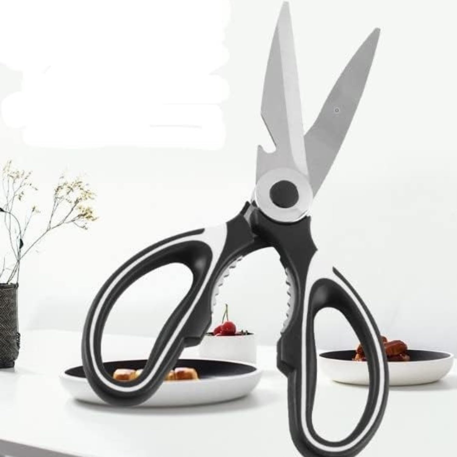 NYZA Heavy Duty Stainless Steel Kitchen Scissors - Multi-Purpose Food Shears for Meat, Poultry, Fish & Cooking - Dishwasher Safe Raptor Scissors (1-Pack) - Perfect for Meal Prep, Butchering & Food Processing