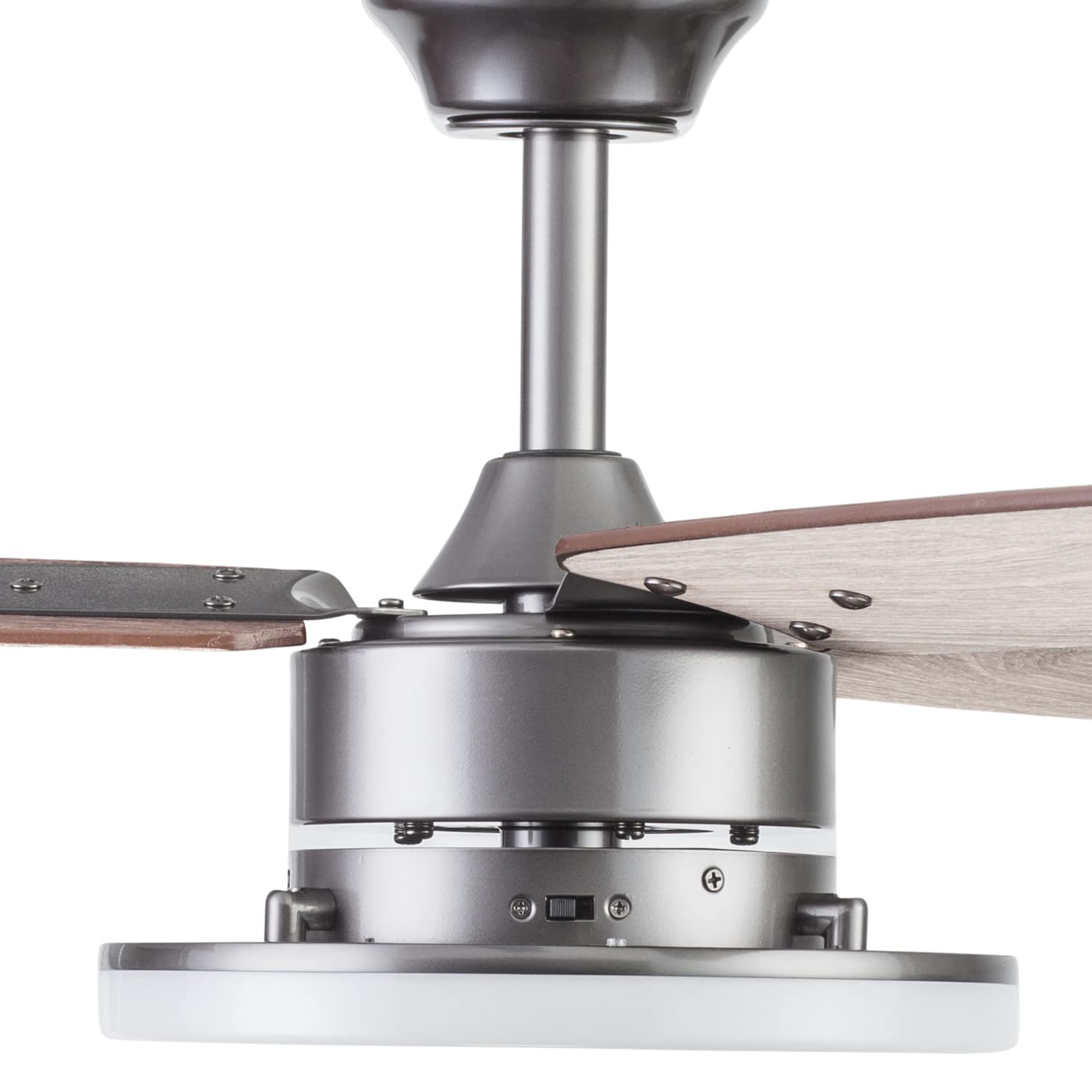 Prominence Home 51488-01 Orbis 52-Inch Gun Metal Ceiling Fan with Light Kit - Modern Indoor Cooling for Living Room, Bedroom & Office