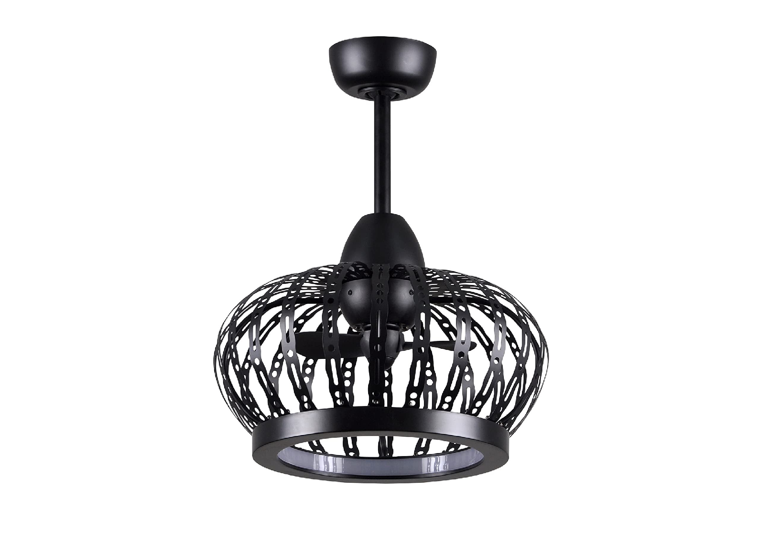 Dana 52 Inch Ceiling Fan with LED Light Kit - Matte Black Finish & Blades - Energy Efficient, Quiet, Remote Control - Perfect for Bedroom, Living Room, and Outdoor Patio