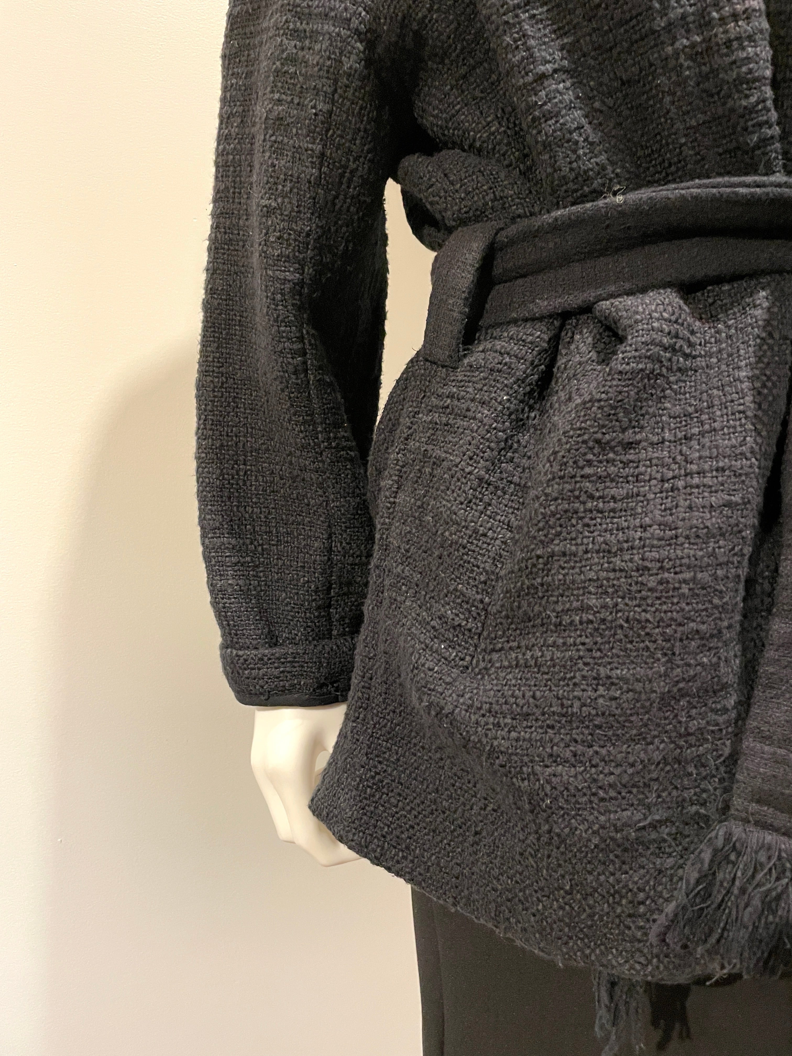 IRO Paris Women's Black Leather Jacket with Belt - Size 36/4 | Stylish Outerwear for Night Out, Date Night & Fall Fashion
