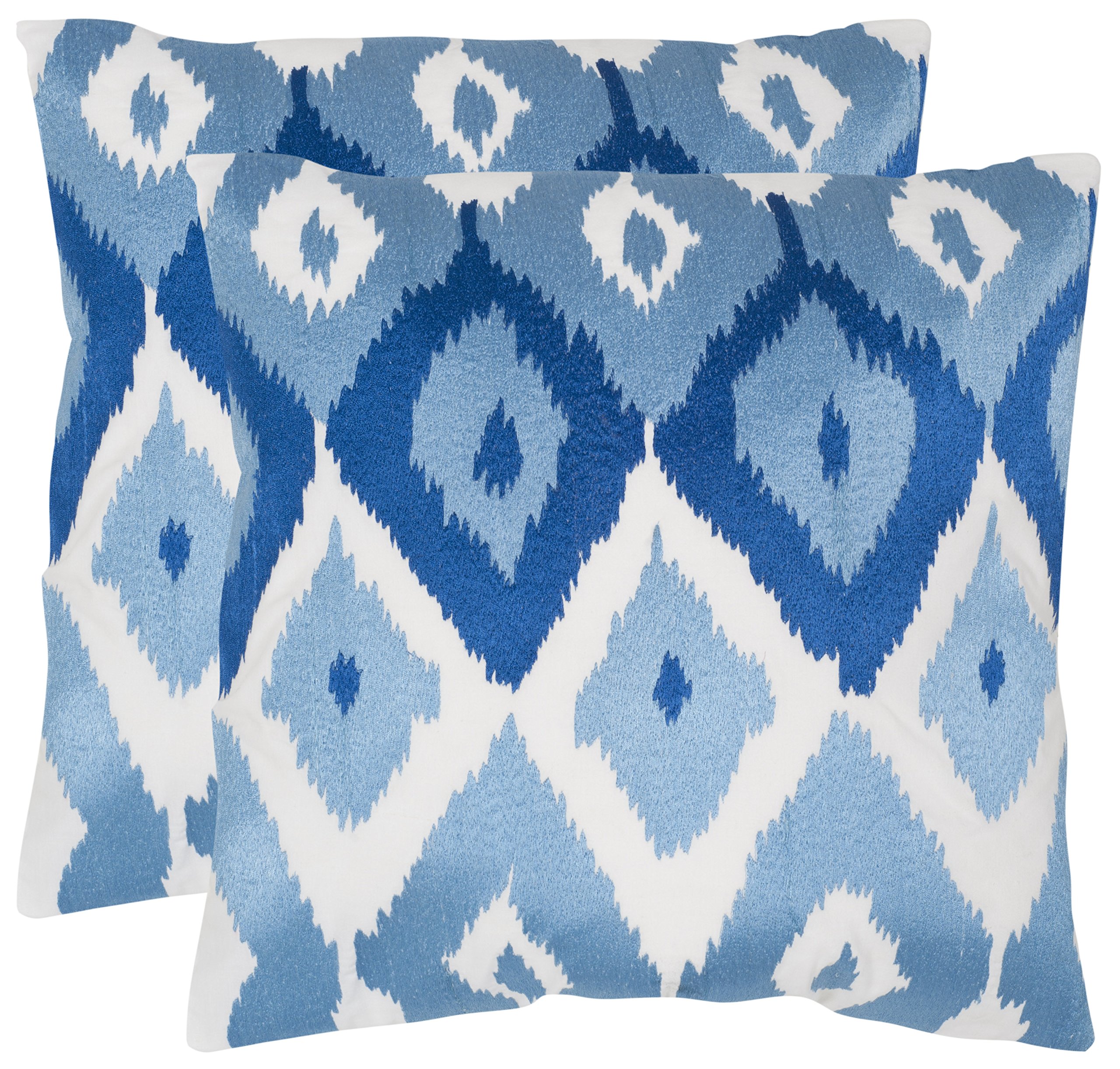 Safavieh Lexi Indigo Decorative Throw Pillows 20x20 Inches - Set of 2 for Sofa, Bed & Living Room Decor