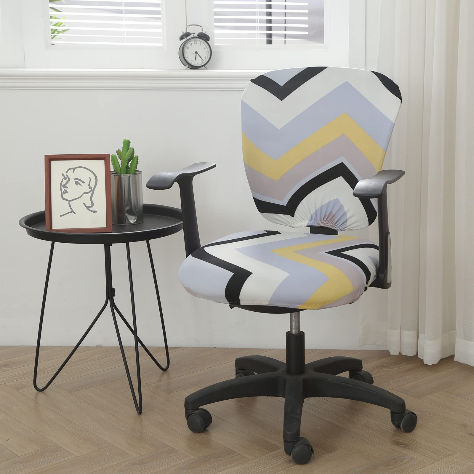 2-Piece Stretch Spandex Office Chair Cover - Universal Fit for Computer, Swivel & Rotating Chairs - Protects from Dust, Spills & Wear - Home & Office Use