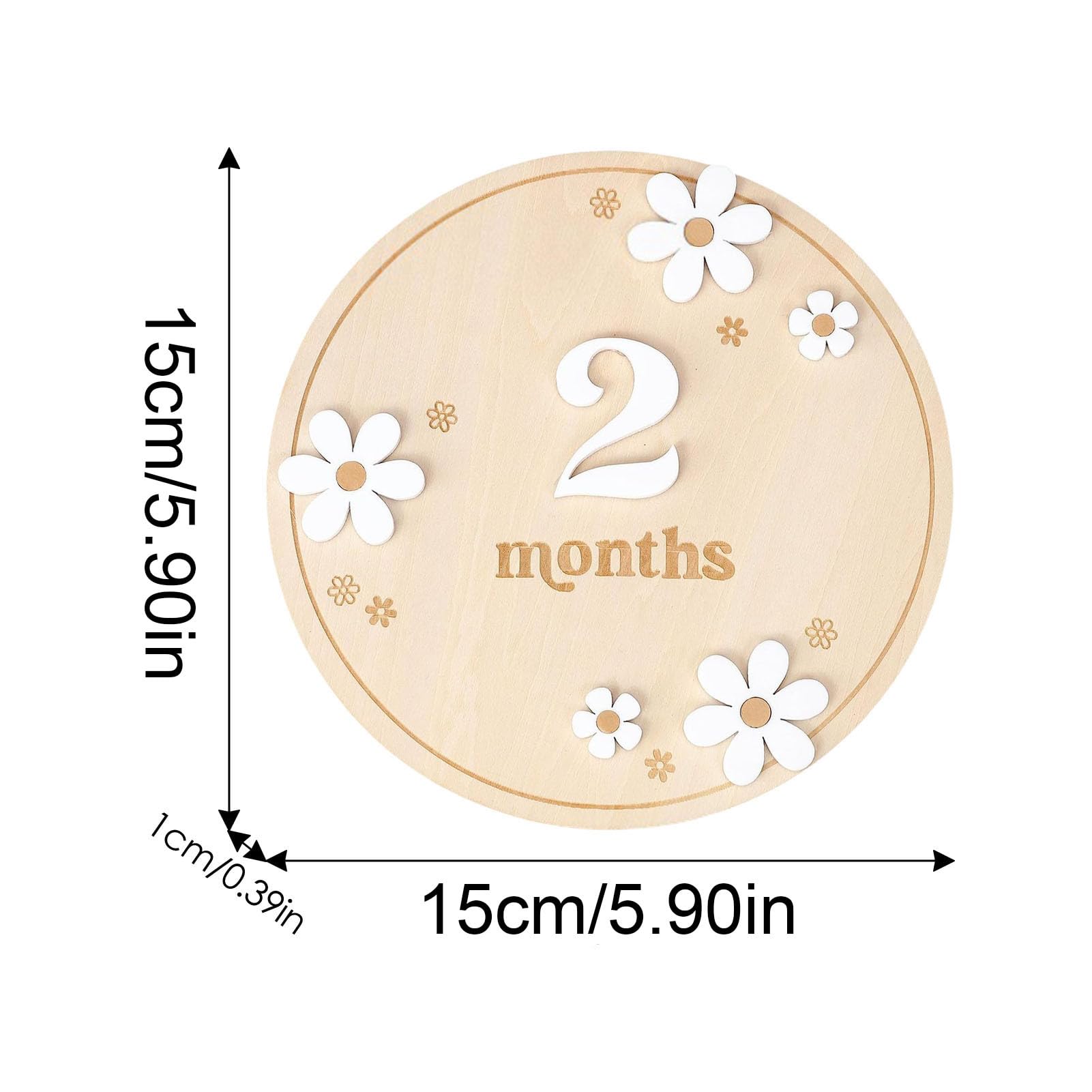 Wooden Baby Monthly Milestone Markers - Natural Wood Baby Month Board for Photo Props, Nursery Decor & Newborn Keepsake - Perfect for 1st Birthday, Monthly Photos & Baby Shower Gifts
