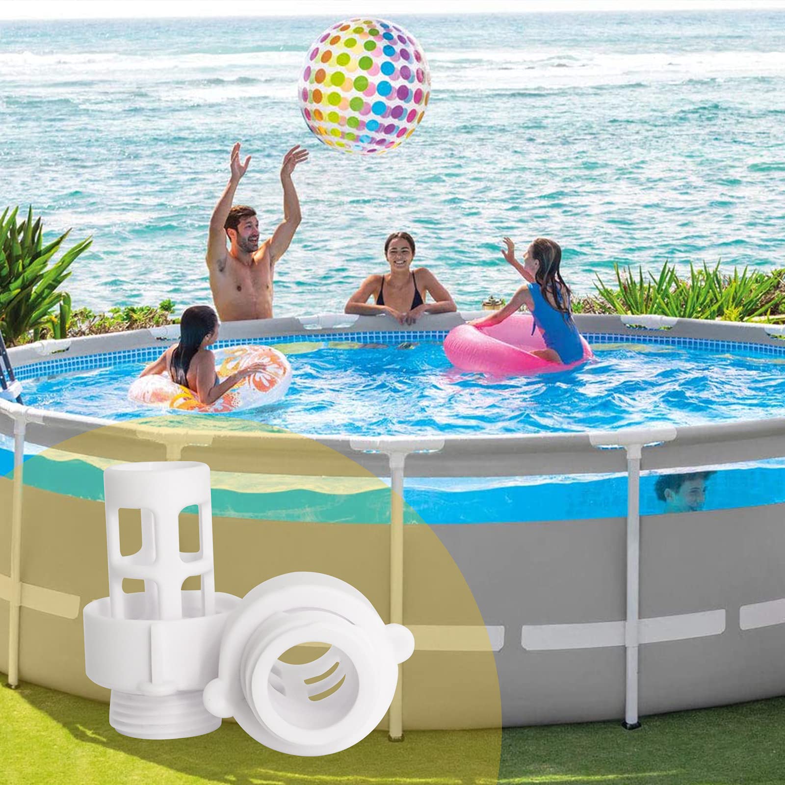 Intex Pool Hose Connector - Garden Hose Drain Plug for Above Ground Round Pools - Swimming & Maintenance