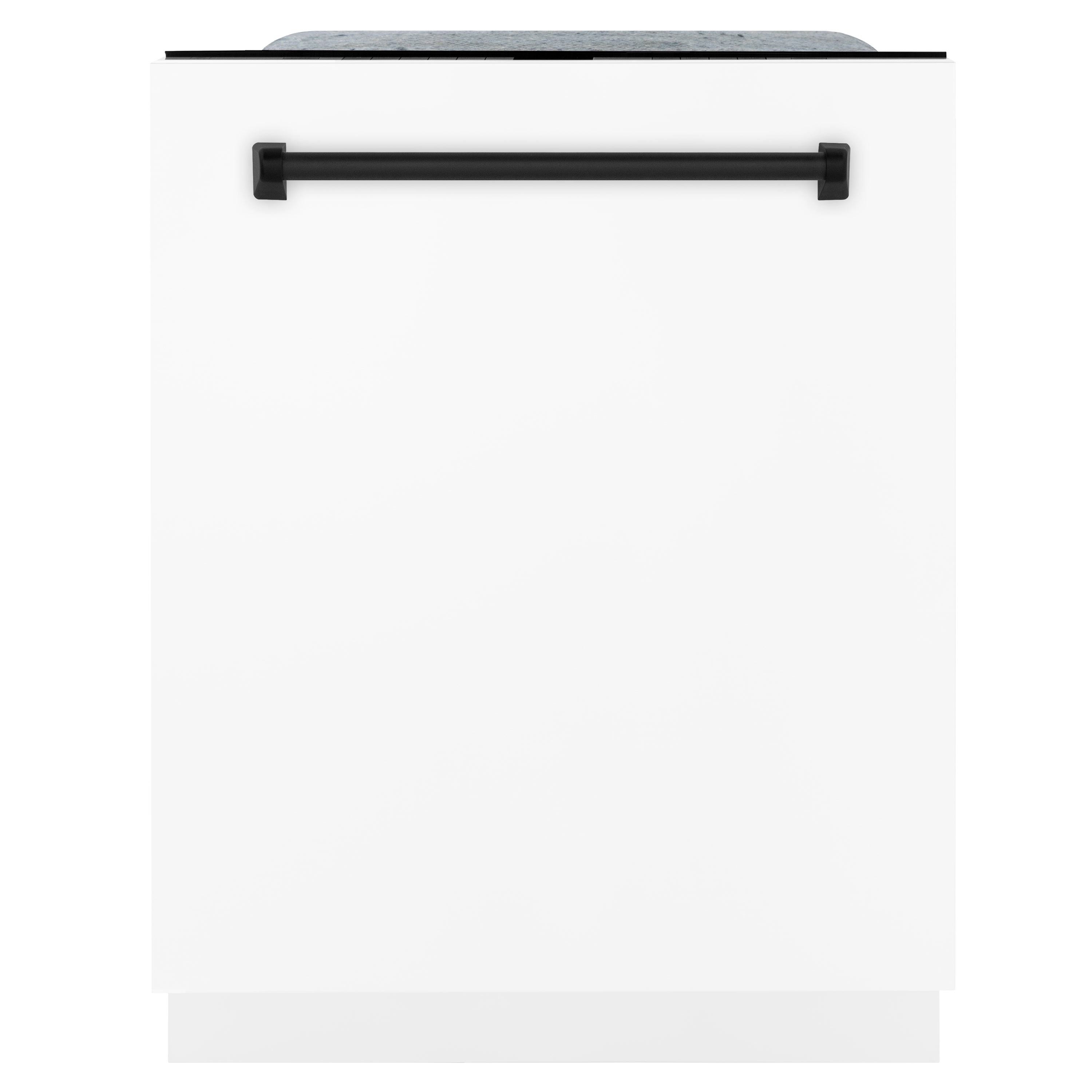 ZLINE Autograph Edition 48-inch Stainless Steel Dual Fuel Range with White Matte Door, Range Hood & Dishwasher - Matte Black Accents (3AKP RAWMRHDWM48 MB) | Professional Kitchen Package for Home Chefs & Modern Culinary Enthusiasts