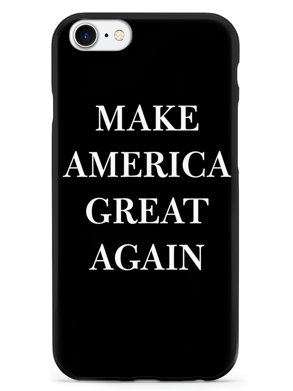 Inspired Cases - Premium 3D Textured Protective Phone Case Compatible with Apple iPhone 8 | Shockproof & Slim Design | Make America Great Again - Black | Perfect for Daily Use, Travel & Outdoor Activities
