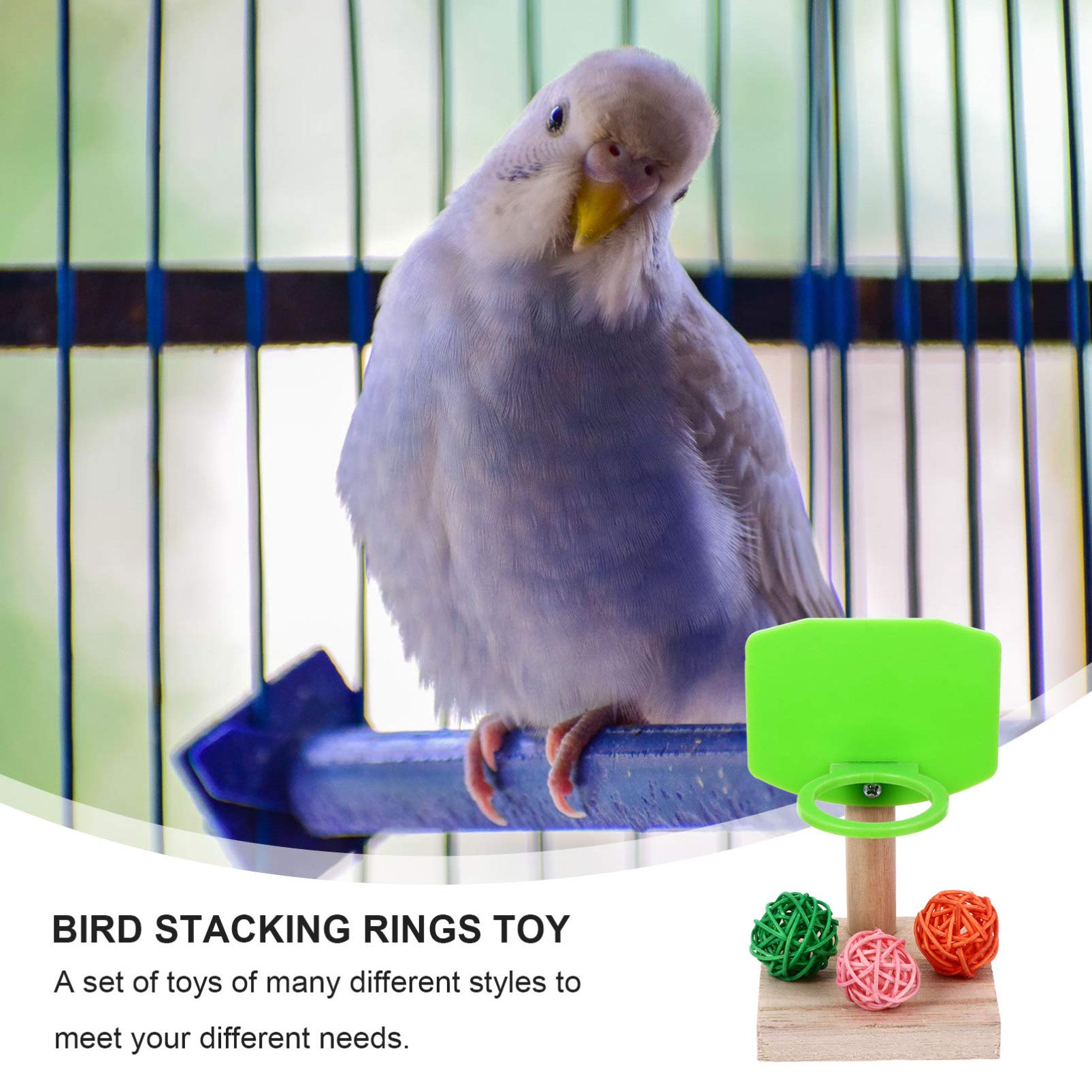 TEHAUX 3 Sets Parrot Training Toys - Interactive Stacking Rings & Foraging Puzzle Toys for Birds, Cockatiels, Parakeets - Mental Stimulation & Exercise Toys for Small to Medium Pet Birds - Perfect for Cage Play, Training Sessions & Boredom Relief - Great for Bonding Time & Bird Enrichment Activities