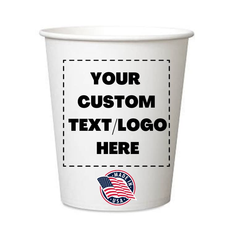 Disposable Coffee Cups 8oz - 1000 Pack | Eco-Friendly Paper Cups for Hot & Cold Drinks | Custom Logo Printing for Coffee Shops, Offices & Small Businesses | Durable & Leak-Proof | Perfect for Takeout, Cafes & Corporate Events