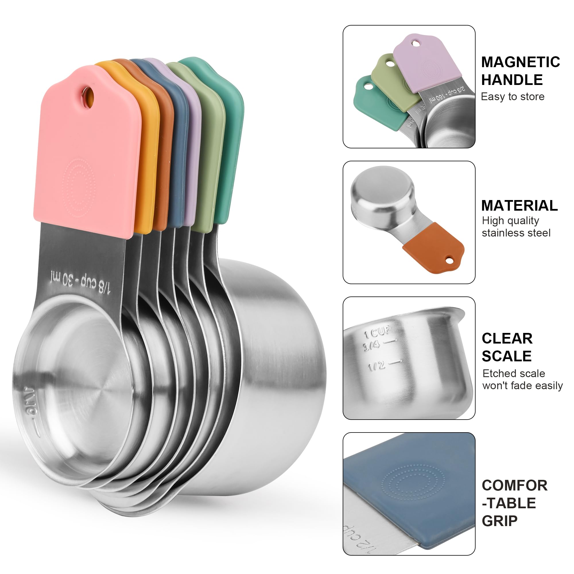 Smithcraft 16-Piece Stainless Steel Measuring Cups and Spoons Set - Metric & US Standard Magnetic Kitchen Tools for Baking, Cooking & Meal Prep - Dry & Liquid Measuring Cups with Leveler - Perfect for Home Bakers, Chefs & Cooking Enthusiasts