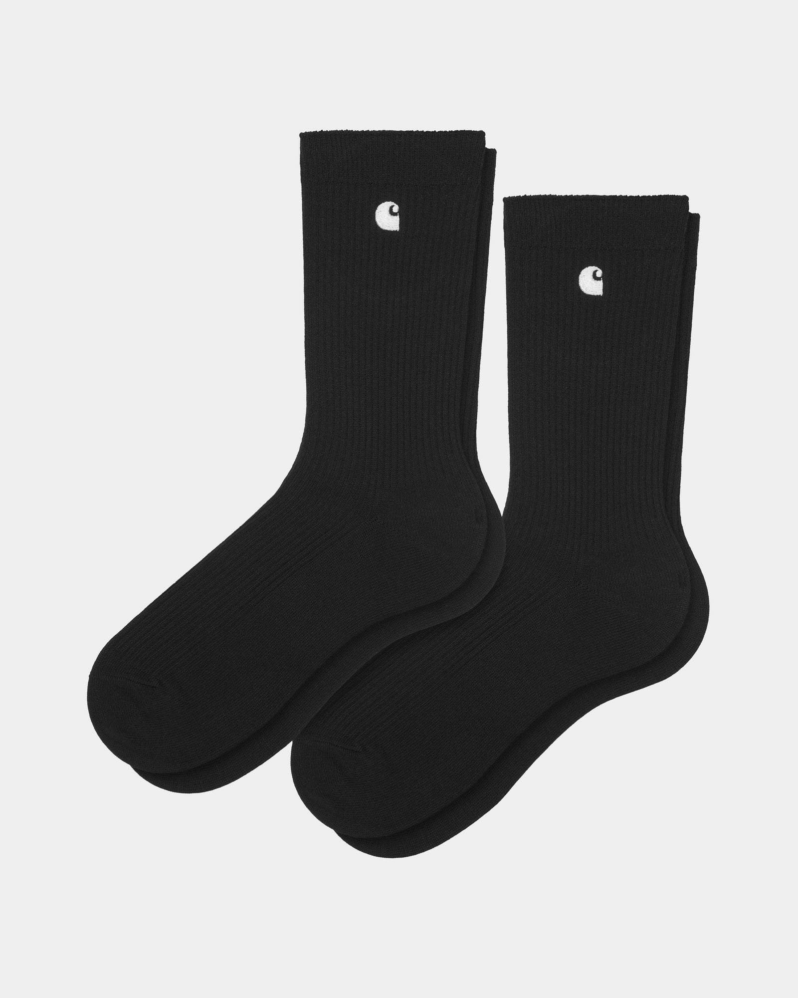 Madison Socks 2-Pack - Black & White Crew Socks for Men & Women - Comfortable Casual Athletic Socks for Everyday Wear, Running, Gym & Workout