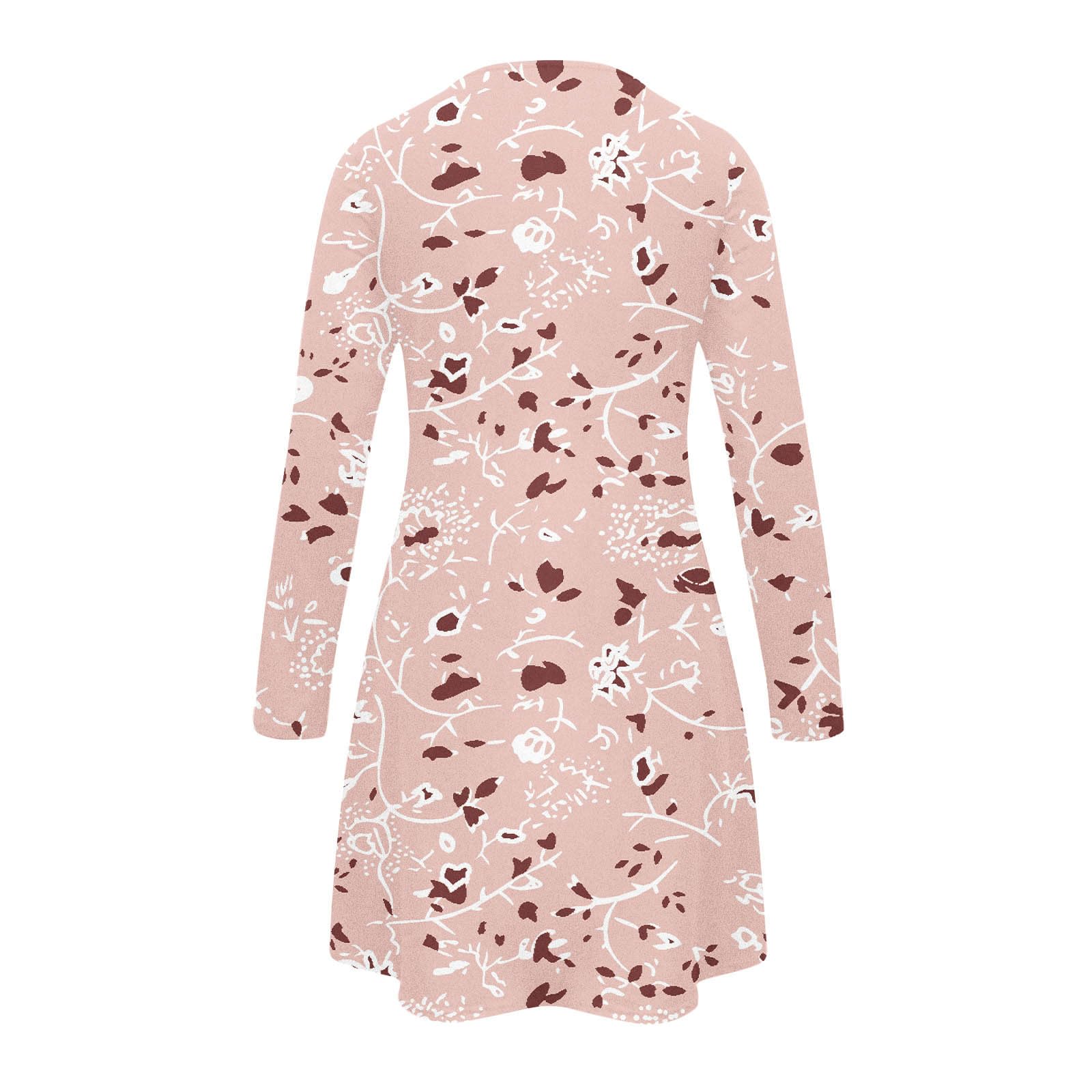 Yihaojia Women's Flowy Fall Dress - Casual Long Sleeve Loose T-Shirt Dress with Fashion Print | Summer & Autumn Wear | Amazon Prime Deals & Warehouse Specials | Perfect for Office, Weekend Outings & Date Nights
